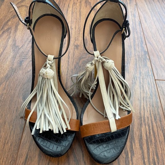 Hoss Intropia Size 6 Tassel Chunky Platform - Picture 2 of 9